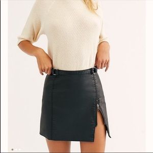 Free People Mini Vegan Leather skirt